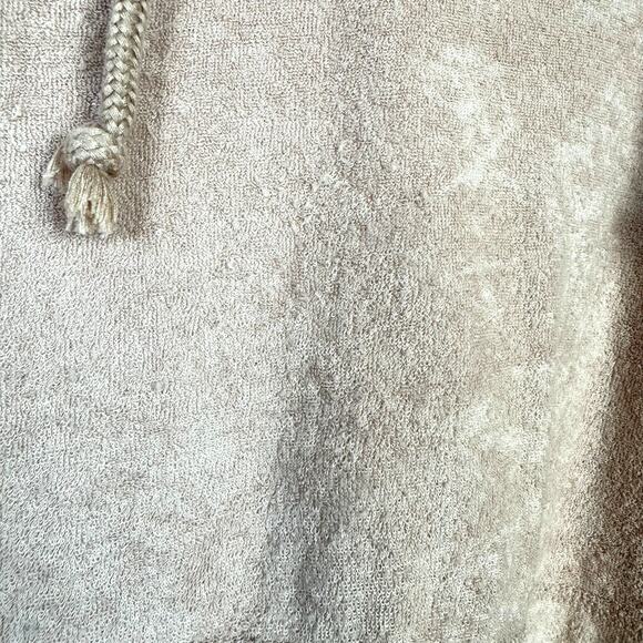 Free People Early Morning Hoodie Neutral Blush Pink Terry Oversized Pullover - Picture 13 of 15